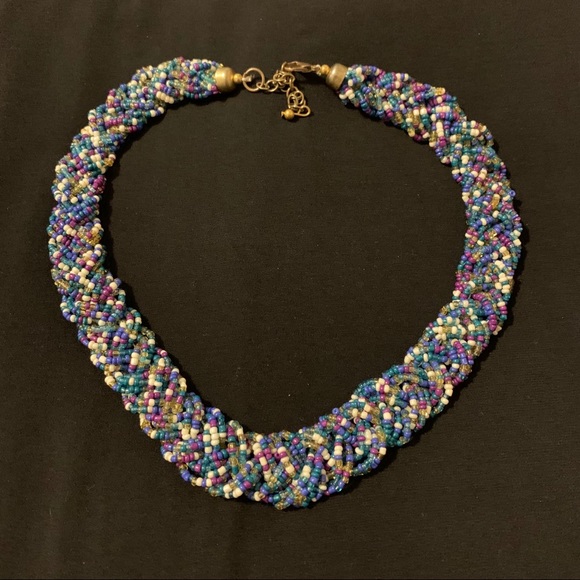 Unlisted Jewelry - Beautiful Vintage Colorful Seed Bead Necklace